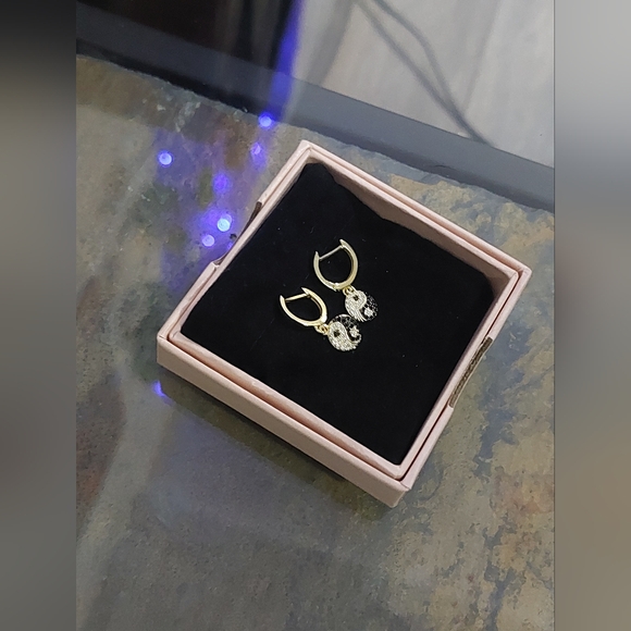 ☯️ Yin and Yang Earrings 925 Silver 18K Gold Plated - Picture 5 of 7